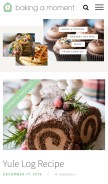 How bakingamoment.com looks like on a mobile device such as an iPhone.