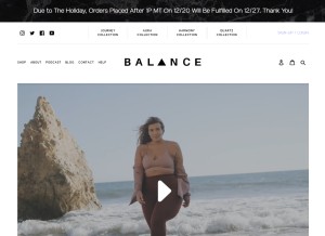How balanceathletica.com looks like on a tablet such as an iPad.