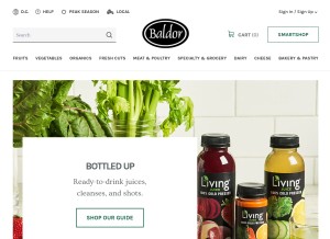 How baldorfood.com looks like on a tablet such as an iPad.
