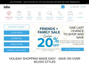How balfour.com looks like on a tablet such as an iPad.