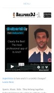 How ballparkdj.com looks like on a mobile device such as an iPhone.