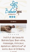 How balneospa45.fr looks like on a mobile device such as an iPhone.