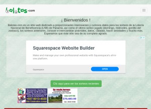 How balotas.com looks like on a tablet such as an iPad.