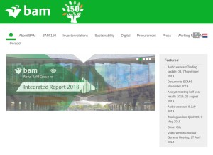How bam.com looks like on a tablet such as an iPad.