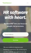 How bamboohr.com looks like on a mobile device such as an iPhone.