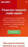 How bamsec.com looks like on a mobile device such as an iPhone.