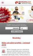 How banan.cz looks like on a mobile device such as an iPhone.