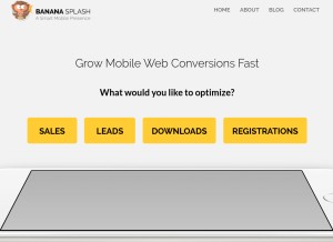 How banana-splash.com looks like on a tablet such as an iPad.