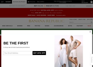 How bananarepublic.com looks like on a tablet such as an iPad.