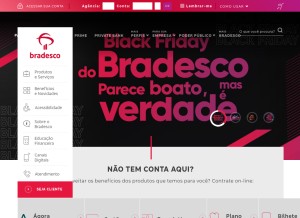 How banco.bradesco looks like on a tablet such as an iPad.