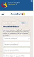 How bancodebogota.com looks like on a mobile device such as an iPhone.