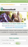 How bancorpsouth.com looks like on a mobile device such as an iPhone.