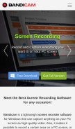 How bandicam.com looks like on a mobile device such as an iPhone.