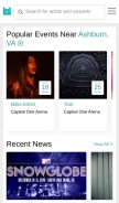 How bandsintown.com looks like on a mobile device such as an iPhone.