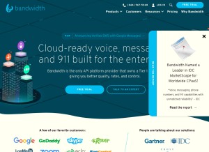 How bandwidth.com looks like on a tablet such as an iPad.