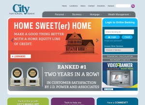 How bankatcity.com looks like on a tablet such as an iPad.