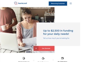How bankcred.co looks like on a tablet such as an iPad.