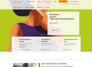 How bankia.es looks like on a tablet such as an iPad.