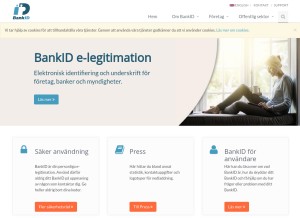 How bankid.com looks like on a tablet such as an iPad.
