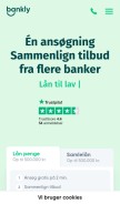 How bankly.dk looks like on a mobile device such as an iPhone.