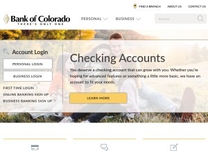 How bankofcolorado.com looks like on a tablet such as an iPad.