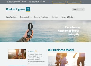 How bankofcyprus.com looks like on a tablet such as an iPad.
