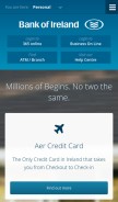 How bankofireland.com looks like on a mobile device such as an iPhone.