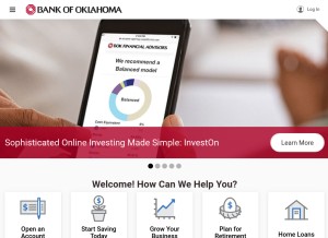 How bankofoklahoma.com looks like on a tablet such as an iPad.