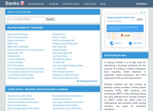 How banks-america.com looks like on a tablet such as an iPad.
