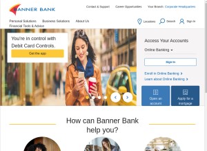 How bannerbank.com looks like on a tablet such as an iPad.