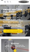 How bannerengineering.com looks like on a mobile device such as an iPhone.