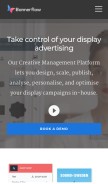 How bannerflow.com looks like on a mobile device such as an iPhone.