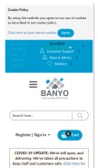 How banyo.co.uk looks like on a mobile device such as an iPhone.