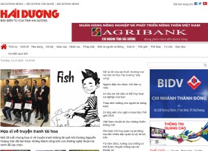 How baohaiduong.vn looks like on a tablet such as an iPad.