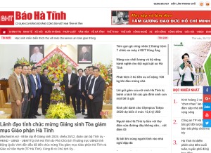 How baohatinh.vn looks like on a tablet such as an iPad.