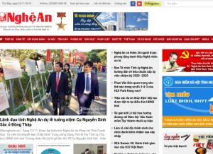 How baonghean.vn looks like on a tablet such as an iPad.