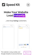How baqend.com looks like on a mobile device such as an iPhone.