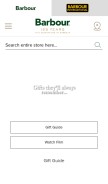 How barbour.com looks like on a mobile device such as an iPhone.