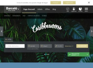 How barcelo.com looks like on a tablet such as an iPad.