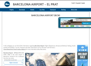 How barcelona-airport.com looks like on a tablet such as an iPad.