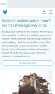 How barclays.com looks like on a mobile device such as an iPhone.