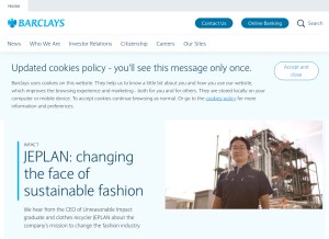 How barclays.com looks like on a tablet such as an iPad.