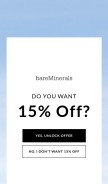 How bareminerals.com looks like on a mobile device such as an iPhone.