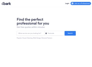 How bark.com looks like on a tablet such as an iPad.