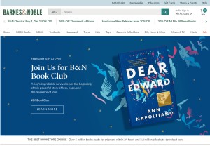 How barnesandnoble.com looks like on a tablet such as an iPad.