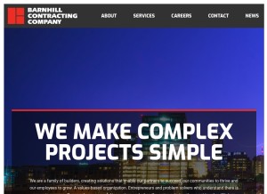 How barnhillcontracting.com looks like on a tablet such as an iPad.