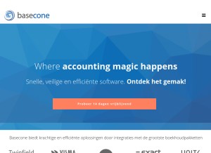How basecone.com looks like on a tablet such as an iPad.