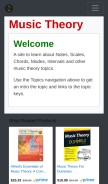How basicmusictheory.com looks like on a mobile device such as an iPhone.