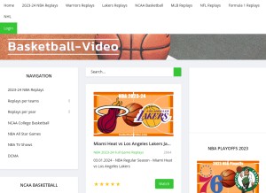 How basketball-video.com looks like on a tablet such as an iPad.