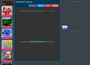 How basketballlegends.co looks like on a tablet such as an iPad.